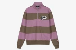 By Parra Worked P Striper Half Zip Sweatshirt