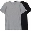 Hanon Flame Badge Tee Double Pack "Black/Grey Melange" Apparel