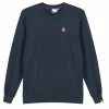 Hanon Flame Badge Crewneck Sweatshirt "Petrol Navy"